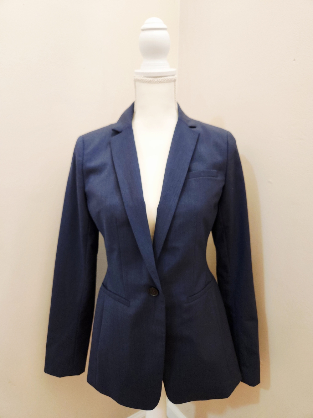 Banana Republic Navy Tailored Single-Button Blazer